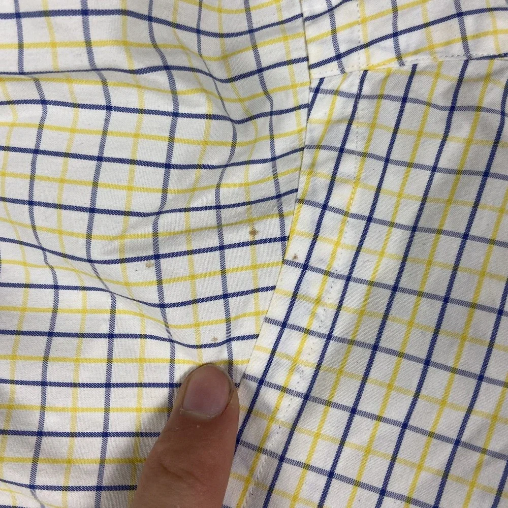 Vintage 90's Polo Ralph Lauren Oxford Button Down Size 16.5 34/35 Yellow Check